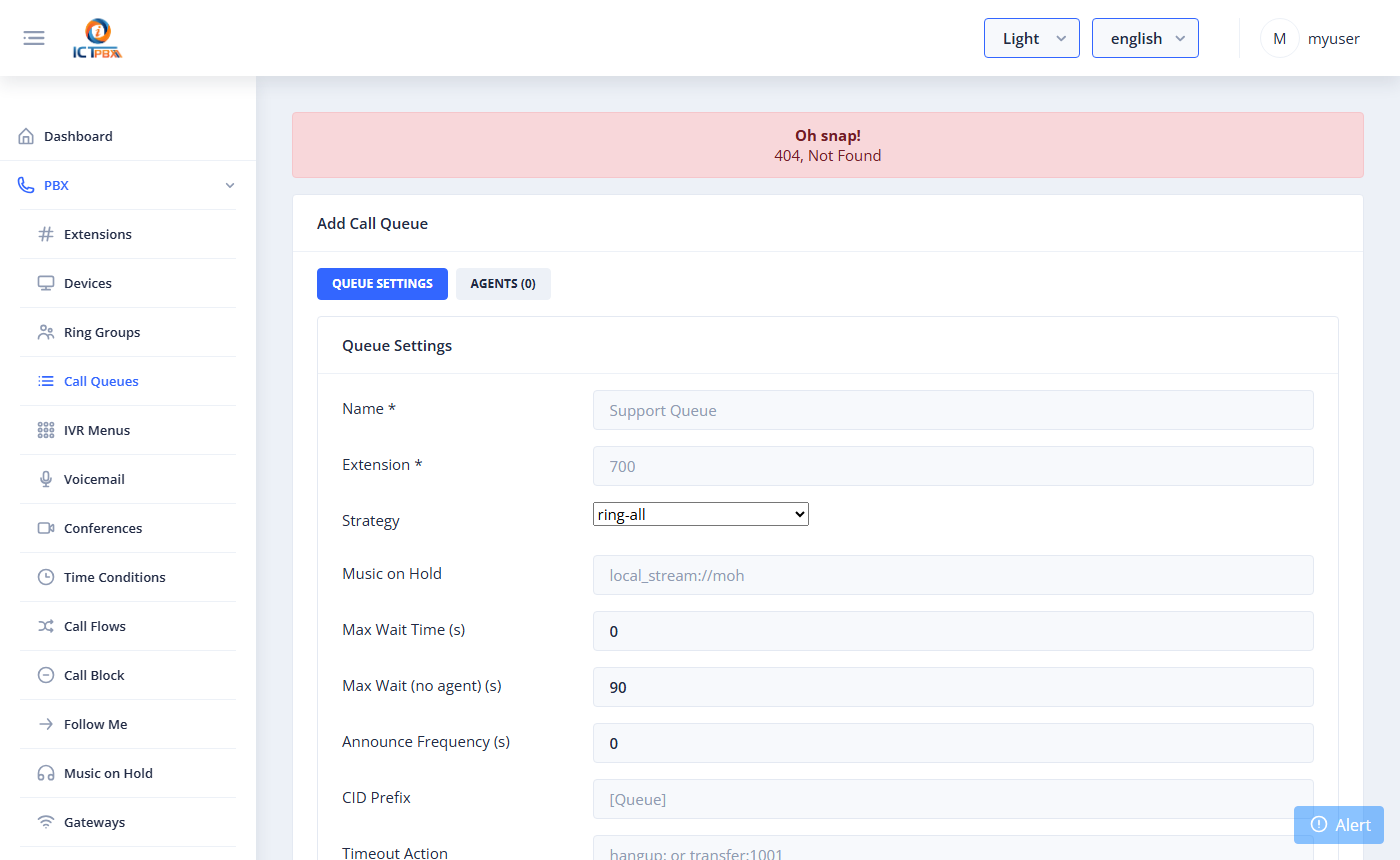 call queues add